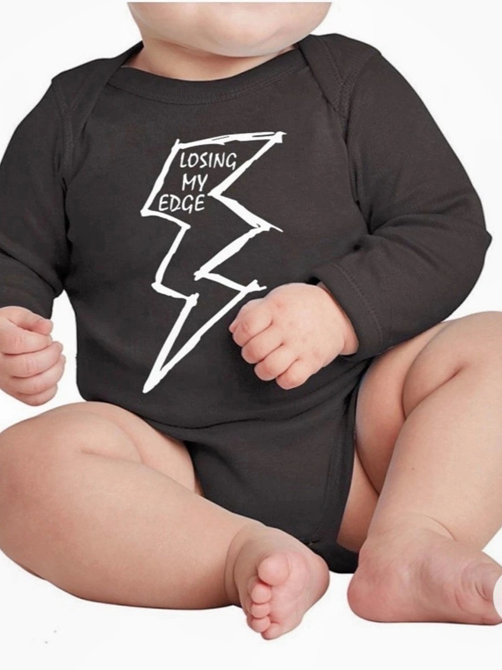 Rabbit Skins Baby Black “Losing my edge” Bodysuit Size 6 Months